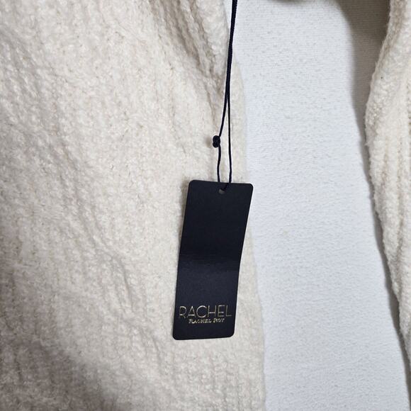 Rachel Roy Ribbed Sweater Sz XL Ivory Mock Neck Long Sleeve Soft Cozy Stretch - Picture 6 of 13